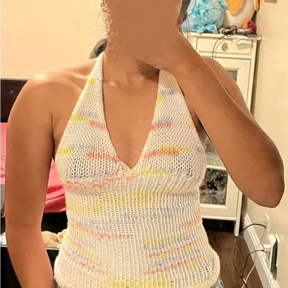 Multicolor Halter Knit Top